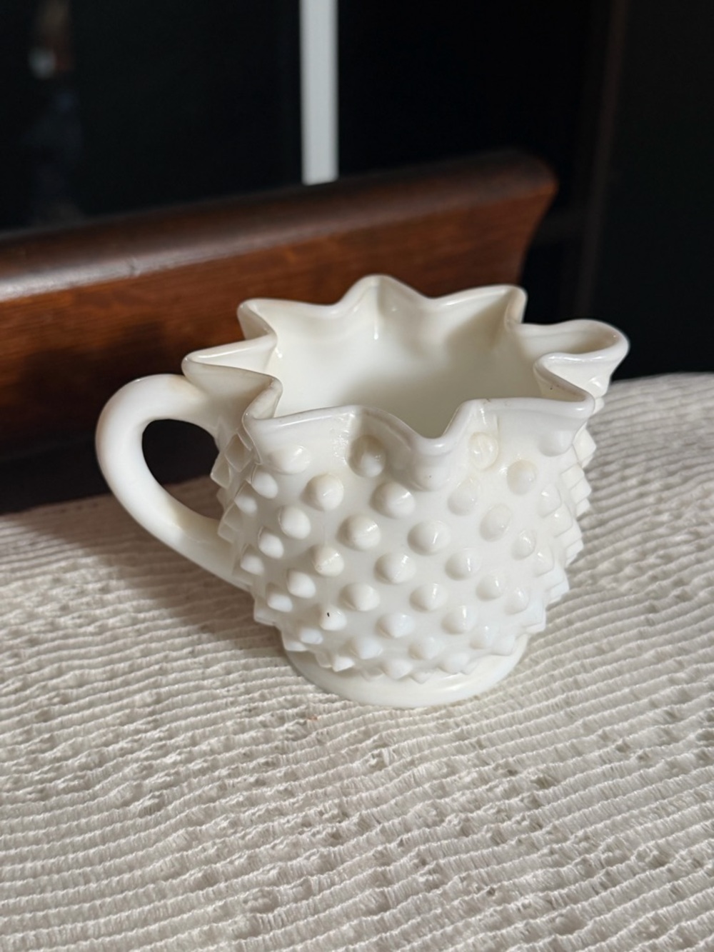 Fenton Hobnail Milk Glass Creamer